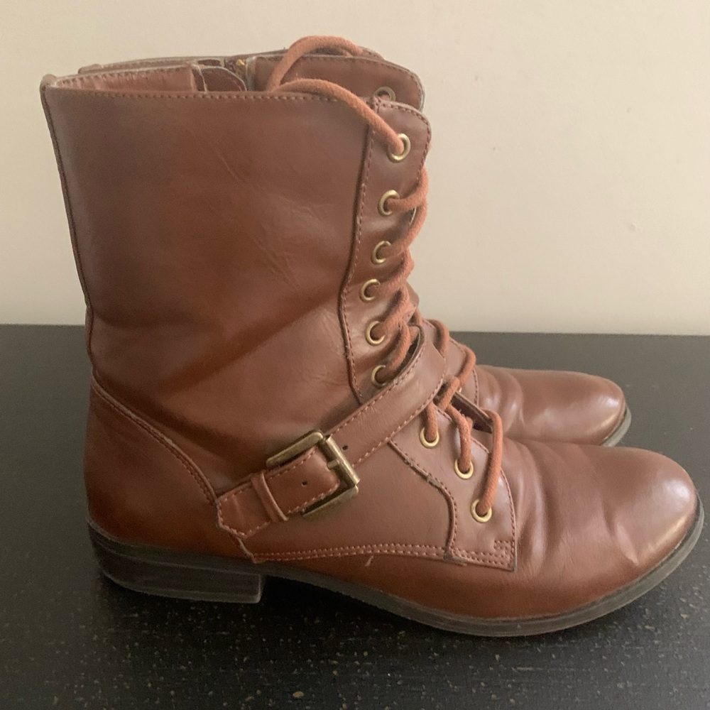 Brown Lace-Up Boots - Picture 3 of 10